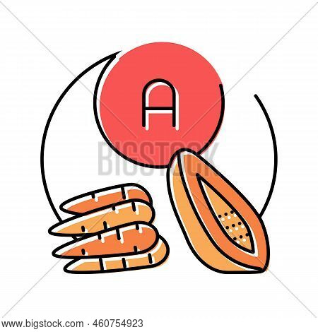 A Vitamin Color Icon Vector. A Vitamin Sign. Isolated Symbol Illustration