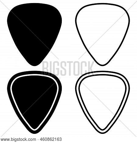 Logo Outline Pick Guitar Rock, Vector Mediator Plectrum Line Icon