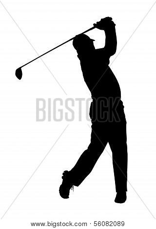 Golf Sport Silhouette - Golfer Finished Tee-shot