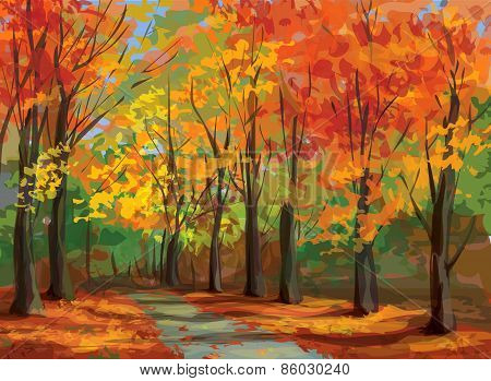 Vector autumn landscape.