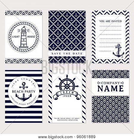 Sea Banners. Vector Card Templates.