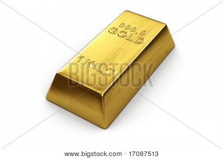 3D Rendering of gold bar