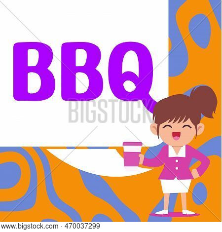 Writing Displaying Text Bbq. Business Overview Usually Done Outdoors By Smoking Meat Over Wood Or Ch