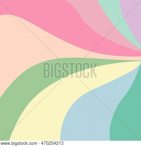 Groovy Background Retro 70s Style. Cute Abstract Vintage Texture Wallpaper. Hippie Wavy Vector Backg