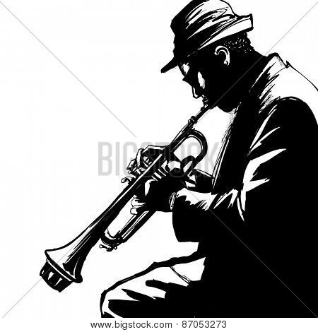 Jazz trumpet player-Vector illustration