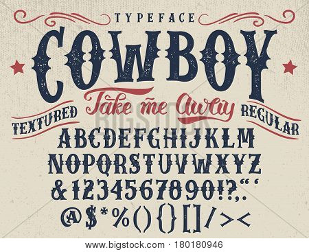 Cowboy Handcrafted Retro Textured Typeface