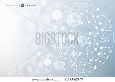 Big Data Visualization Background. Modern Futuristic Virtual Abstract Background. Science Network Pa