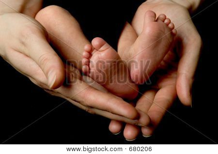 baby`s feet (in mommy`s hands)