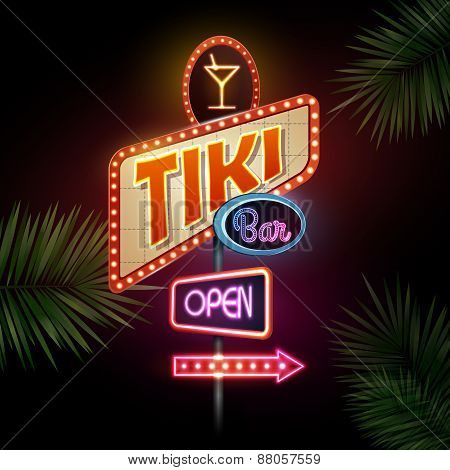 Neon Sign. Tiki Bar