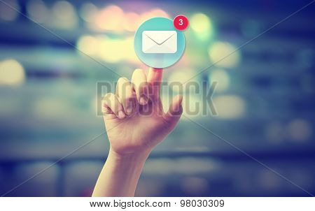 Hand Pressing An Email Icon