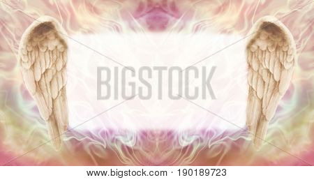 3D Angel Wings Message Board   -   wide wispy ethereal energy background with a large misty white central message board area  flanked by a pair of Angel wings