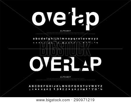 Modern Alphabet Font Overlap Style. Calligraphy Black Color Fonts Designs. Typography Font Uppercase