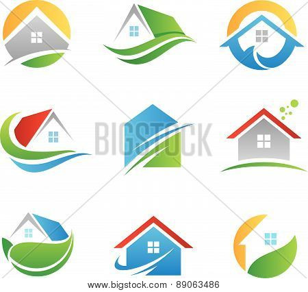 Eco House Logos And Icons