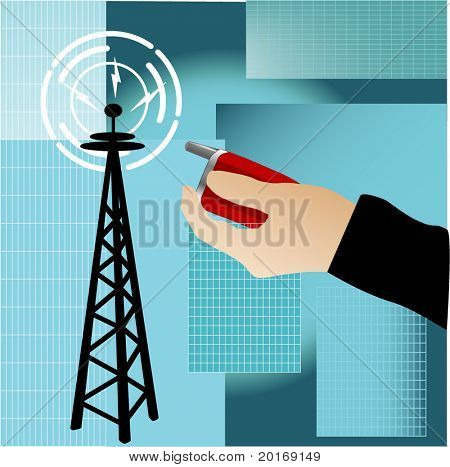 cell phone and radio tower