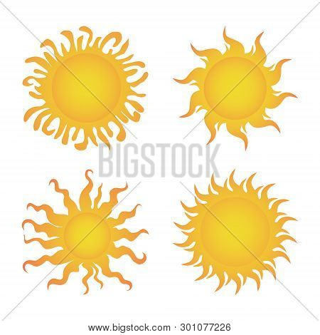 Sun Icon Set. Sun Collection Logo Icon Vector. Sun Star Collection, Sun Icon Logo. Sun Icon Color. S