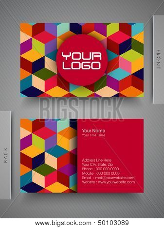 Colorful professional and designer business card set or visiting card set.