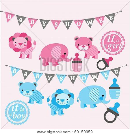 Baby Shower Elements Clip Art