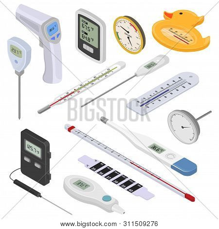 Thermometer Vector Tempering Measurement Celsius Fahrenheit Scale Cold Hot Degree Weather Illustrati