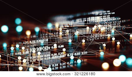 Data Volume Analysis And Computer Science Industry.3d Illustration.data Structure And Information To