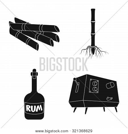 Isolated Object Of Sucrose And Technology Sign. Collection Of Sucrose And Cane Stock Symbol For Web.