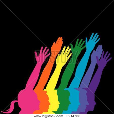 Profiles Hands Rainbow