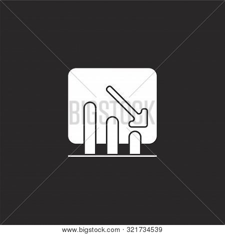 Loss Icon. Loss Icon Vector Flat Illustration For Graphic And Web Design Isolated On Black Backgroun