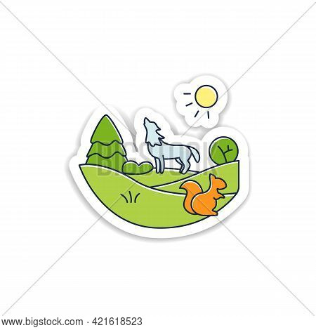 Temperate Forest Sticker.forest Found Between Tropical, Boreal Regions, Located In Temperate Zone Ba