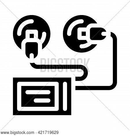 Stimulator With Suction Cups Glyph Icon Vector. Stimulator With Suction Cups Sign. Isolated Contour 