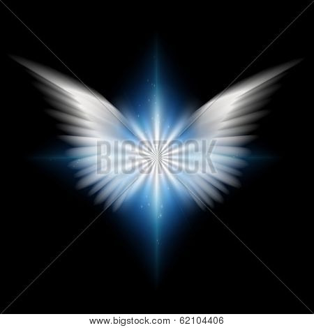 White wings and radiating light