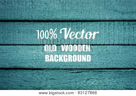 Wooden texture background. Vector illustration of blue wood plank wall.