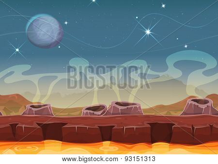 Fantasy Alien Planet Desert Landscape For Ui Game