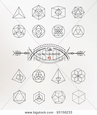 Sacred geometry. Alchemy, religion, philosophy, spirituality, hipster symbols and elements