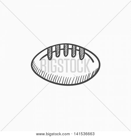 Rugby football ball vector sketch icon isolated on background. Hand drawn Rugby football ball icon. Rugby football ball sketch icon for infographic, website or app.