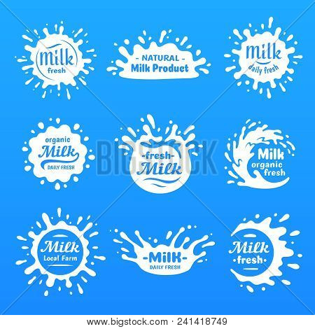 Yogurt Splash Silhouette, Drink Milks Macula Or Milky Drink Blot. Natural Organic Yoghurt Cream Or B