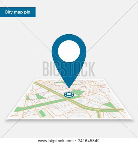 The Best Location Pin On The Map. Point On The Map, Vector Illustration. City Map With Location