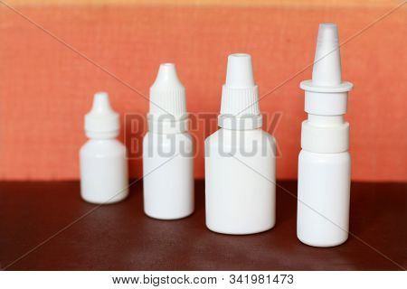 Nasal Drops, Nasal Spray White Vials For The Treatment Of Nasal Diseases