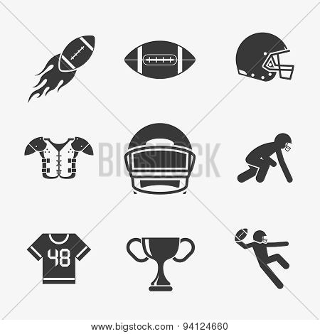 Rugby and american football icons