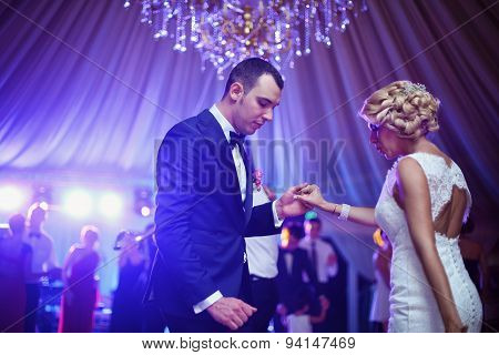 Bride And Groom Dancing