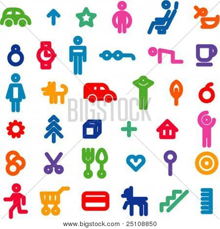 vector icons set van 36