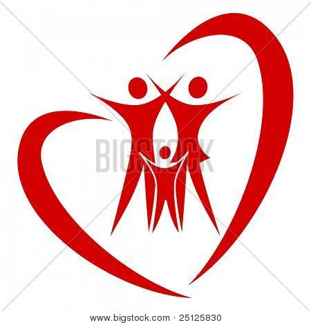 abstract heart family vector