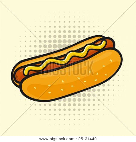 Finom hot dog. Félárnyék háttér könnyű szerkesztés külön csoportosítani.