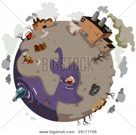 Sick World needs help. Vector Illustration