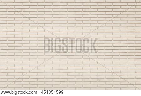 Beige Brick Wall Texture Background. Brickwork And Stonework Flooring Backdrop Interior Design Home