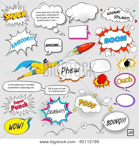 illustration of colorful comic speech bubble in vector