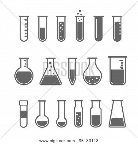 Chemical test tubes icons