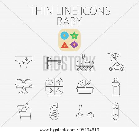 Baby related flat vector icon set