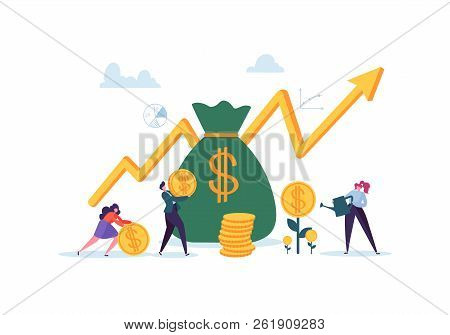 Investment Financial Concept. Business People Increasing Capital And Profits. Wealth And Savings Wit