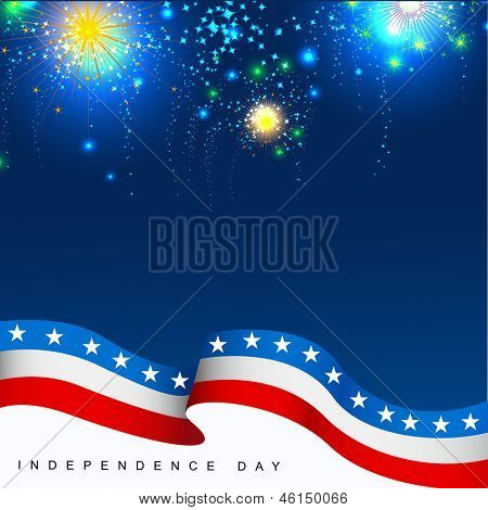 4. Juli, American Independence Day Celebration Background with Fire Cracker.