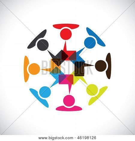 Concept Vector Graphic- Social Media Interaction & Communication