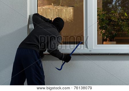 Burglar Before Burglary Into The House